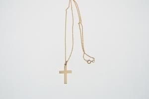 Personalized Custom Engraved Small Gold Filled Cross Pendant - Hand Engraved