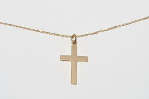 Personalized Custom Engraved Small Gold Filled Cross Pendant - Hand Engraved