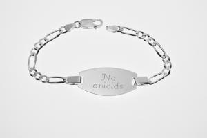 Custom Engraved Personalized Sterling Silver Medic Alert Bracelet 7 Inch Length- Hand Engraved