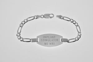 Custom Engraved Personalized Sterling Silver Medic Alert Bracelet 8 Inch Length- Hand Engraved