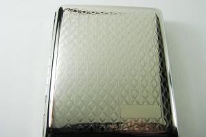 Cigarette Case Custom Engraved Personalized Double Sided 100s Cigarette Case with Diamond Pattern  -Hand Engraved