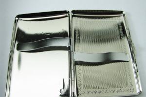 Custom Engraved Personalized Double Sided 100s Cigarette Case with Scroll Accent  -Hand Engraved