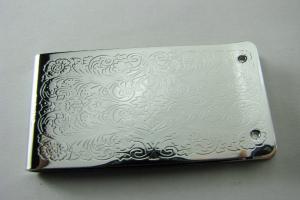 Engraved Money Clip Custom Engraved Personalized Money Clip with Scroll Design -Hand Engraved