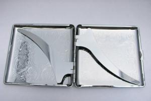 Cigarette Case Custom Engraved Personalized Double Sided King Size Scroll Design -Hand Engraved