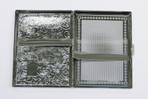 Custom Engraved Personalized Cigarette Case Double Sided 100s Case with Paisley Design -Hand Engraved