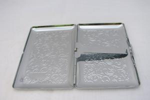 Custom Engraved Business Card Case Paisley Design Business Card or Single Sided Cigarette Case -Hand Engraved