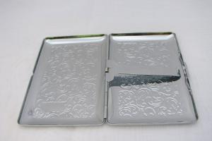 Custom Engraved Business Card Case Paisley Design Business Card or Single Sided Cigarette Case  -Hand Engraved