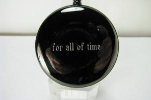 Personalized Pocket Watch Custom Engraved Gloss Black Quartz Pocket Watch with White Dial - Hand Engraved