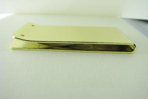 Custom Engraved Personalized Money Clip Gold Plated Diamond Pattern - Hand Engraved
