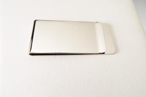 Custom Engraved Silver Money Clip Personalized High Polish Non Tarnish Nickel Plated - Hand Engraved