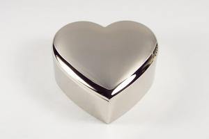 Custom Engraved Jewelry Trinket Box Non Tarnish Silver Mini Heart Shape - Hand Engraved