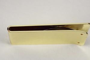 Custom Engraved Money Clip Personalized Gold Tone with Scroll Design -Hand Engraved