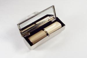 Engraved Lipstick Case Custom Personalized Nickel Plated Single Lipstick Case with Mirror - Hand Engraved