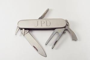 Pocket Knife and Golf Tools Custom Engraved Personalized Stainless Steel Multi Function Golf Tool - Hand Engraved