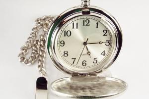 Personalized Pocket Watch Custom Engraved Silver Satin Finish Quartz Pocket Watch with Ivory Dial - Hand Engraved