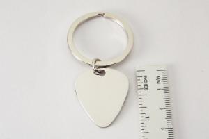 Custom Engraved Personalized High Polish Guitar Pick Key chain - Hand Engraved