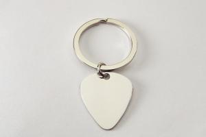 Custom Engraved Personalized High Polish Guitar Pick Key chain  - Hand Engraved