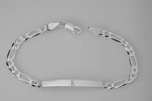 Custom Engraved Personalized Sterling Silver Lightweight 7 Inch Slim ID Bracelet - Hand Engraved