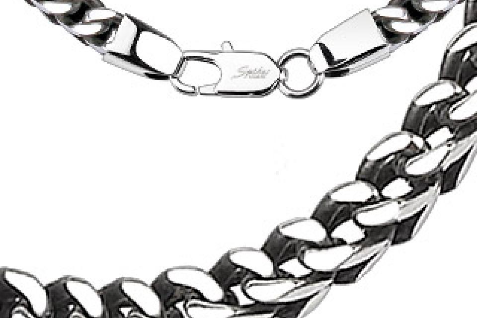 Stainless Steel Designer Chain Necklace 24 Inch Length Woven Box Square Links