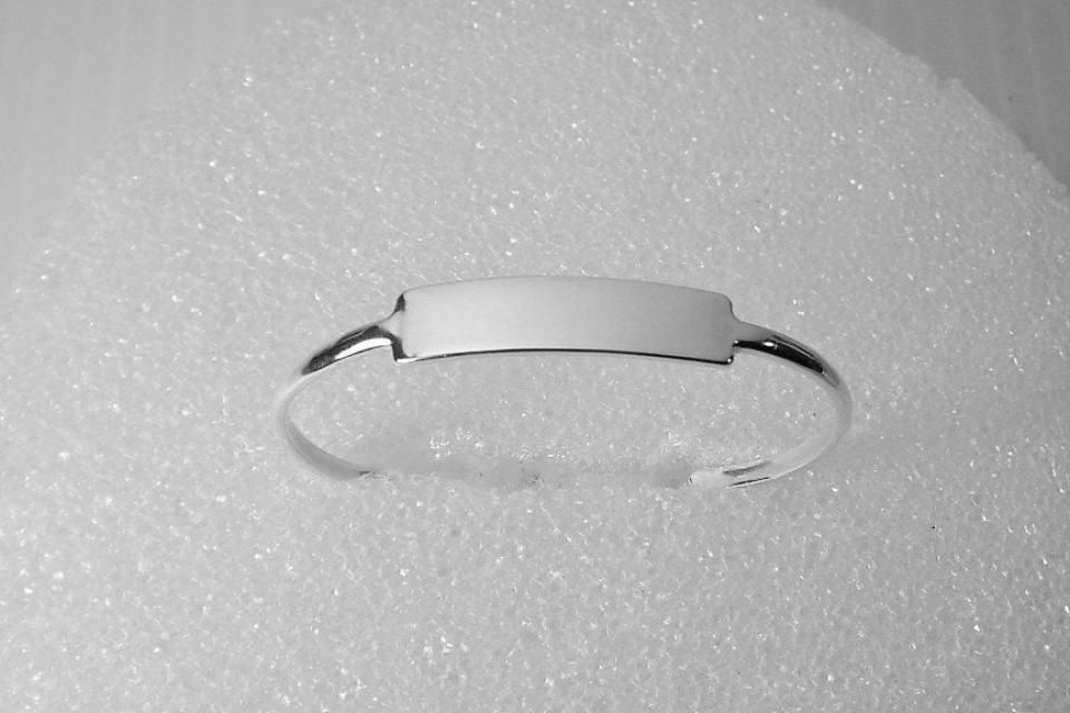 Custom Engraved Name Bracelet Personalized Sterling Silver Cuff Style Name or Initial - Hand Engraved