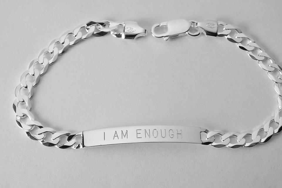 Custom Engraved Personalized Sterling Silver Lightweight 8 Inch Slim ID Bracelet - Hand Engraved