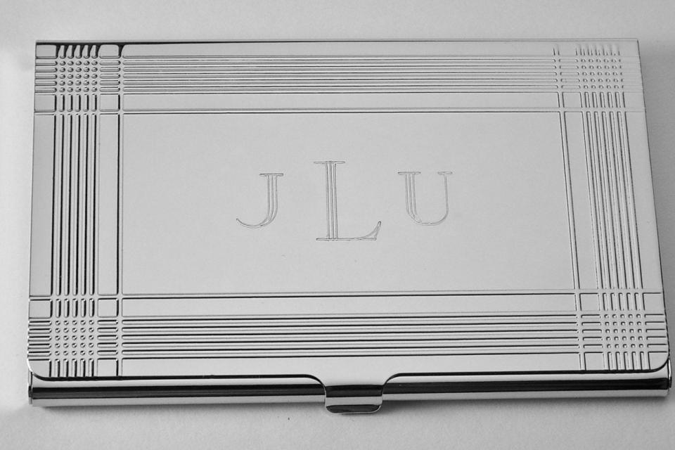 Business Card Case Custom Engraved Personalized Card Case  -Hand Engraved