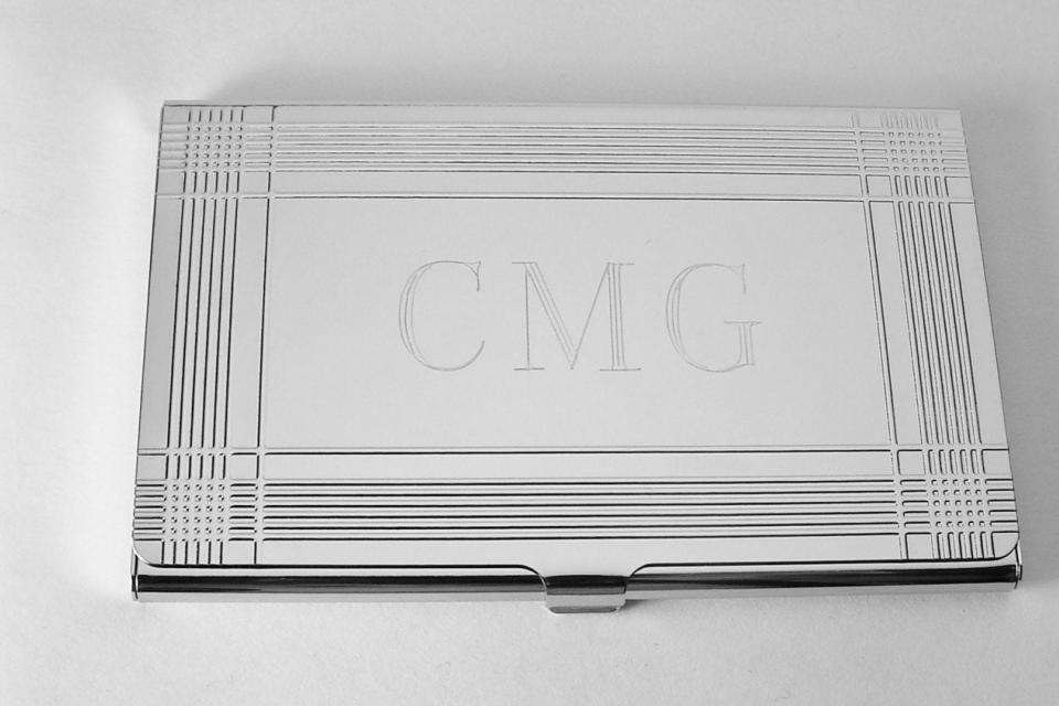 Business Card Case Custom Engraved Personalized Card Case  -Hand Engraved