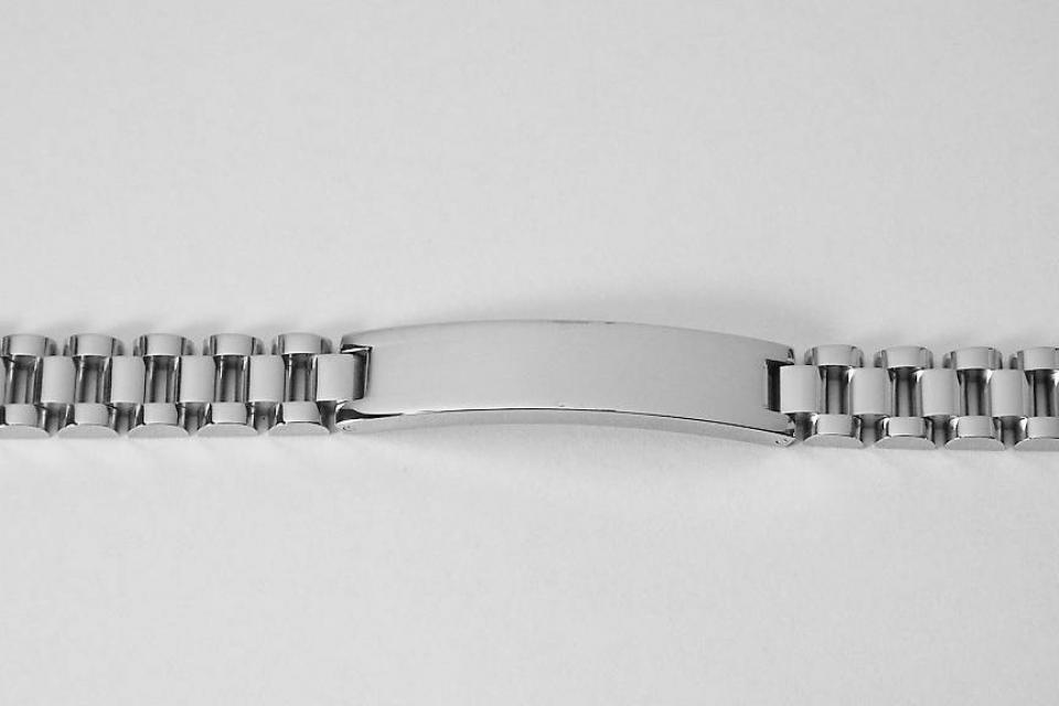 Engraved Designer ID Bracelet Personalized Custom 8.25 Inch Solid Stainless Steel ID Bracelet  - Hand Engraved