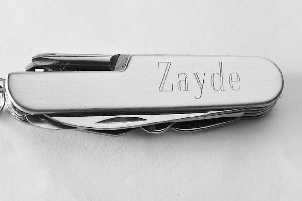 Pocket Knife Custom Engraved Personalized Multi Function Pocket Knife Stainless Steel  - Hand Engraved