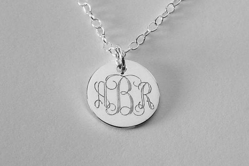 necklace engraved monogram