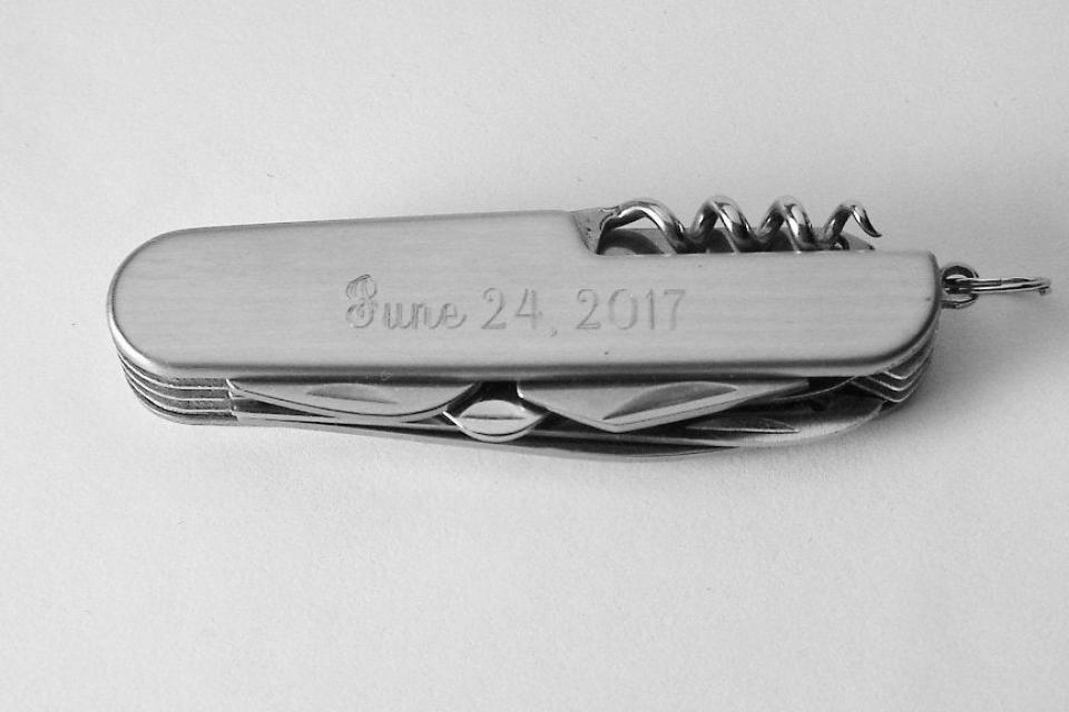 Pocket Knife Custom Engraved Personalized Multi Function Pocket Knife Stainless Steel  - Hand Engraved