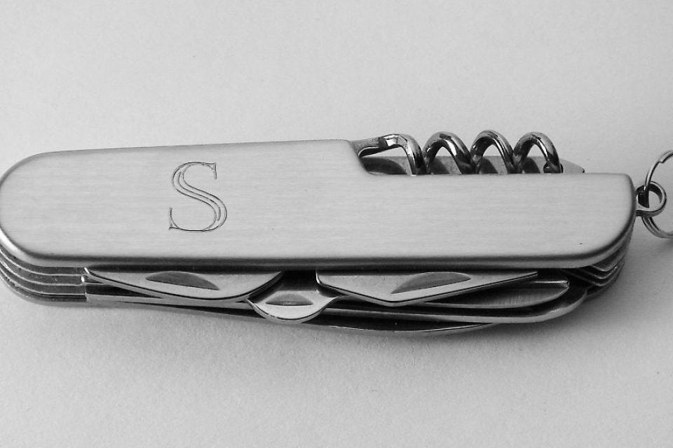 Pocket Knife Custom Engraved Personalized Multi Function Pocket Knife Stainless Steel  - Hand Engraved