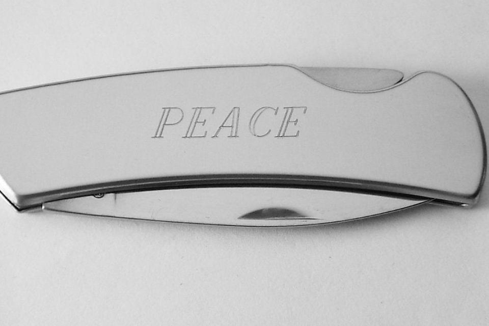 Pocket Knife Personalized Custom Engraved Stainless Steel Lock Back Pocket Knife  - Hand Engraved