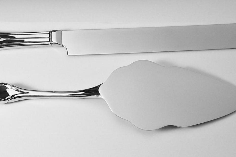 Wedding Cake Server Set Custom Engraved Personalized Serving Set - Hand Engraved