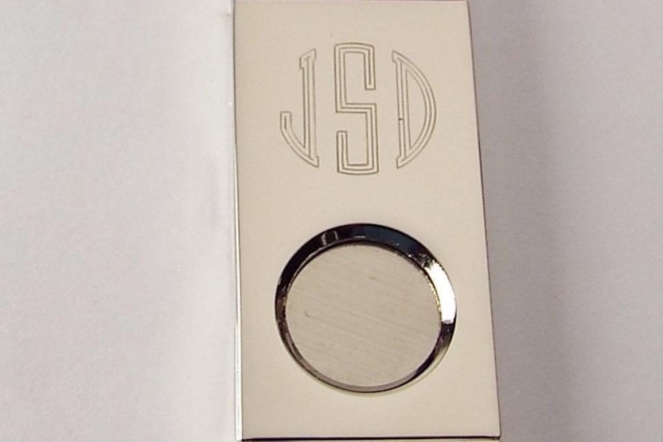Cigar Cutter Custom Engraved Personalized Silver Plated Cigar Cutter - Hand Engraved