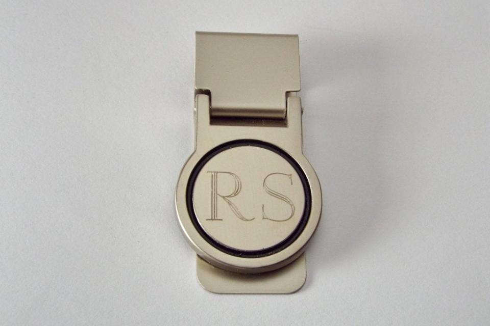 Engraved Money Clip Custom Engraved Personalized Round Hinged Money Clip Matte Finish -Hand Engraved