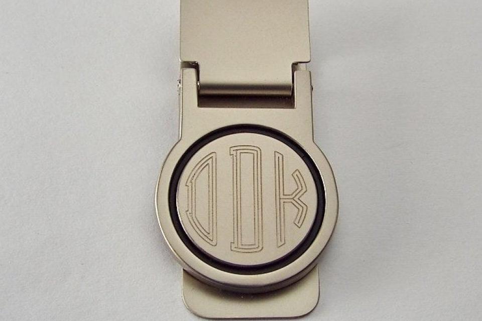 Engraved Money Clip Custom Engraved Personalized Round Hinged Money Clip Matte Finish -Hand Engraved