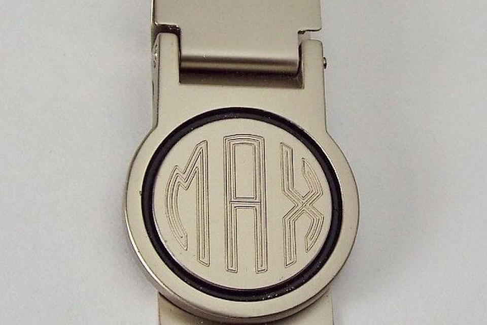 Engraved Money Clip Custom Engraved Personalized Round Hinged Money Clip Matte Finish -Hand Engraved