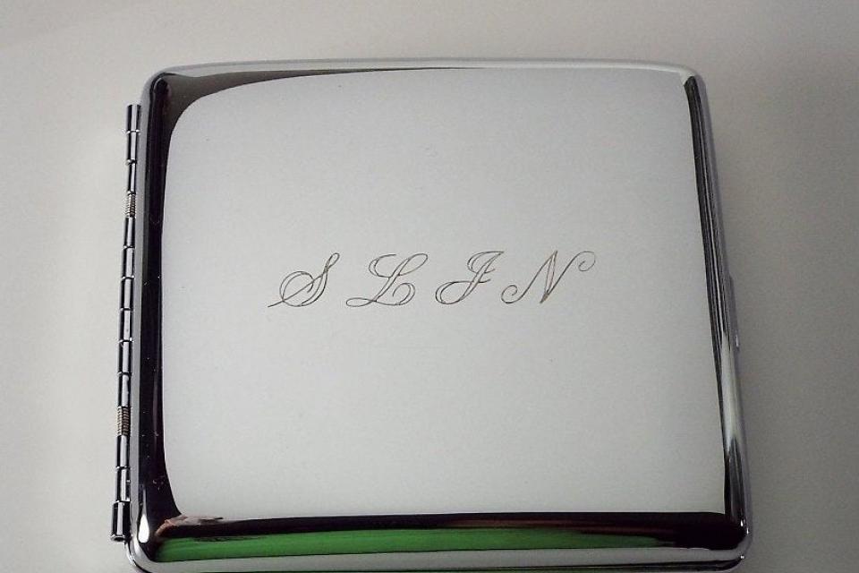 Custom Engraved Personalized High Polish Double Sided King Size Cigarette Case -Hand Engraved
