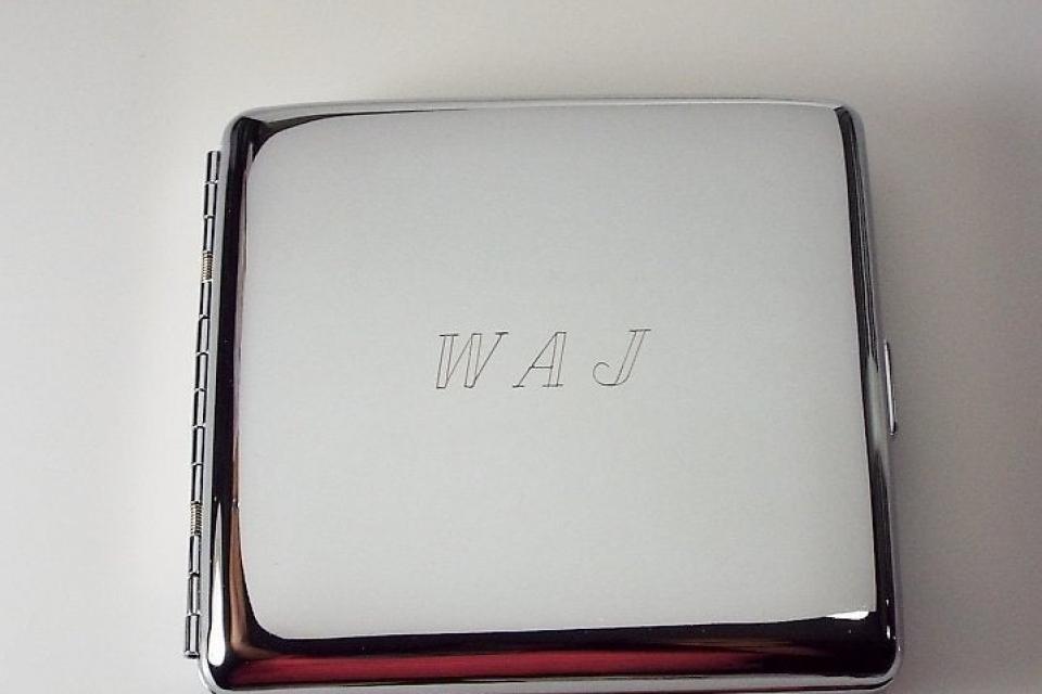 Custom Engraved Personalized High Polish Double Sided King Size Cigarette Case  -Hand Engraved