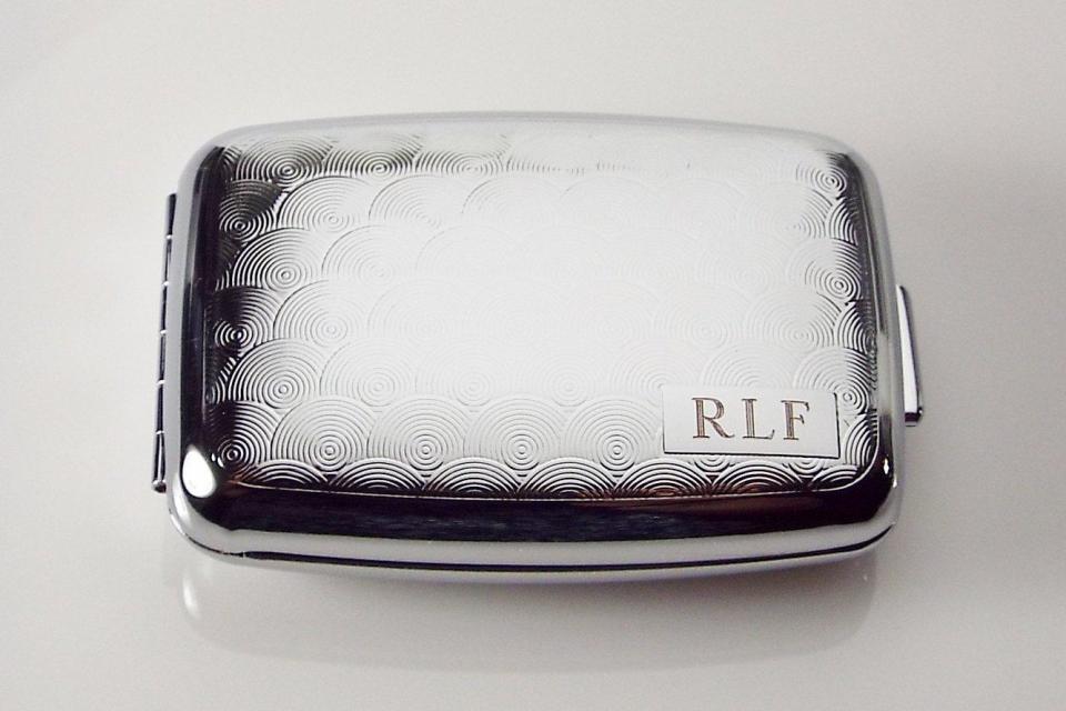 Pill Box Custom Engraved Personalized Spirals Design Silver Pill Box -Hand Engraved