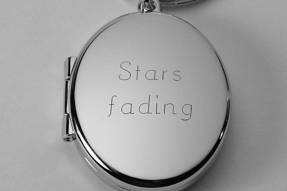 Photo Locket Keychain Personalized Custom Engraved Silver High Polish Oval - Hand Engraved