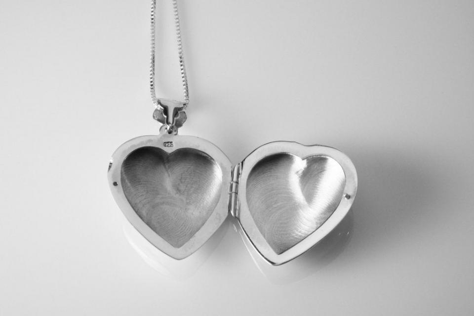 Custom Engraved Locket Personalized Sterling Silver Large Rounded Heart Locket 1 Inch  - Hand Engraved