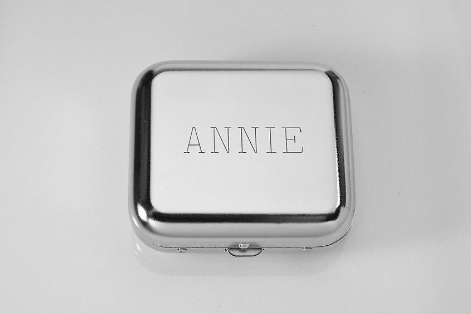 Custom Engraved Personalized High Polish Silver Portable Pocket Ashtray -Hand Engraved