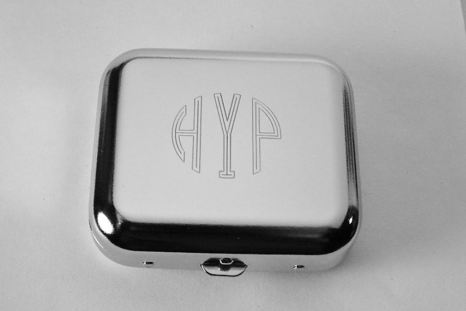 Custom Engraved Personalized High Polish Silver Portable Pocket Ashtray -Hand Engraved