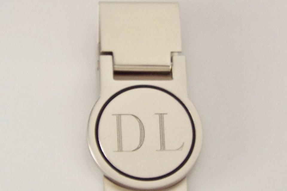 Engraved Money Clip Custom Engraved Personalized Round Hinged Money Clip Matte Finish -Hand Engraved