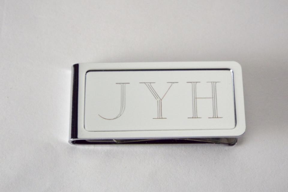 Custom Engraved Money Clip Personalized Chrome Plated - Hand Engraved