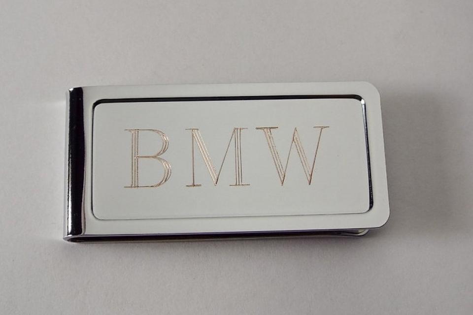 Custom Engraved Money Clip Personalized Chrome Plated - Hand Engraved
