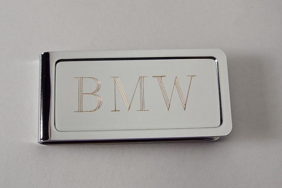 Custom Engraved Money Clip Personalized Chrome Plated  - Hand Engraved