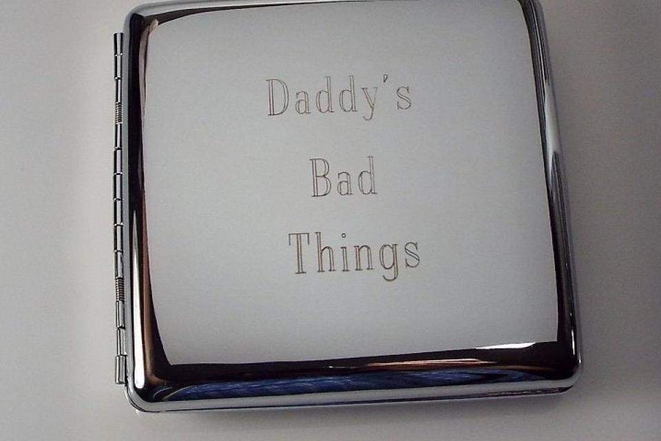 Custom Engraved Personalized High Polish Double Sided King Size Cigarette Case -Hand Engraved